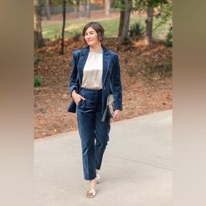 NWT J. Crew Blue Velvet Kate Pants Size 2 Tall